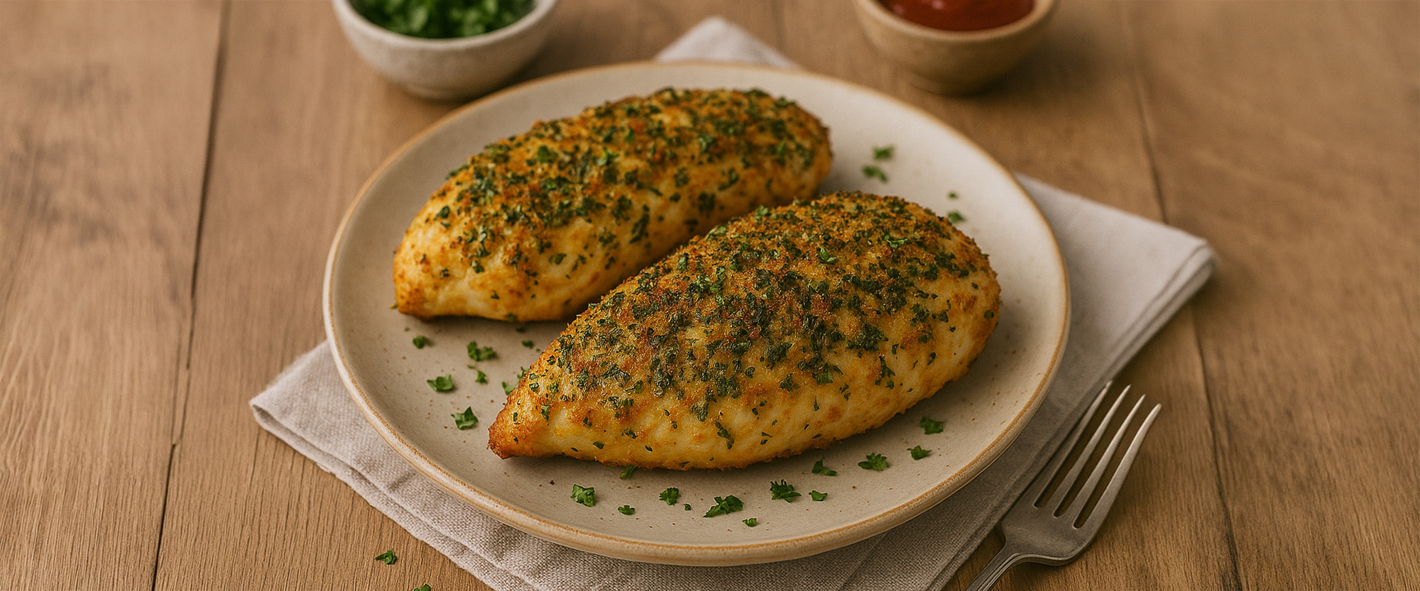 Hähnchenbrust mit Kräuterkruste