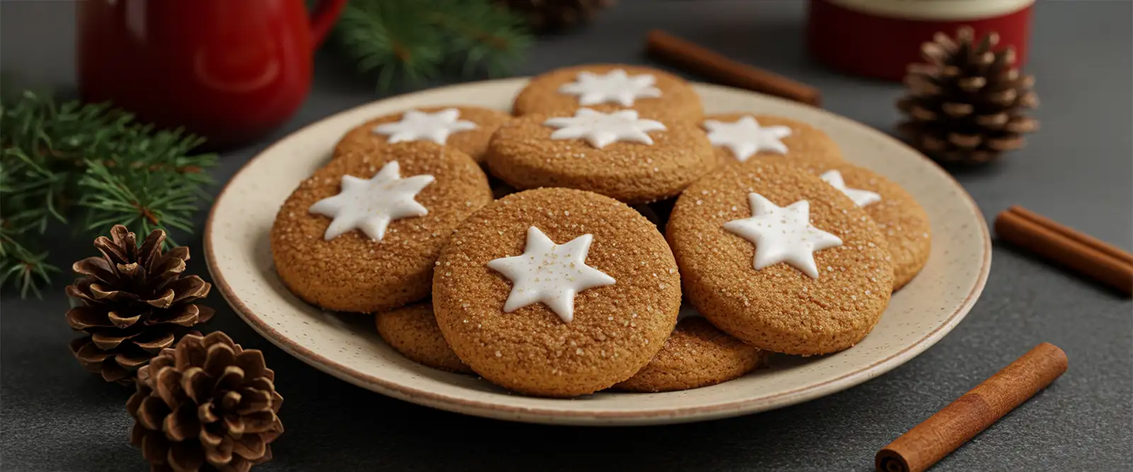 Zarte Weihnachtsplätzchen mit Zimt