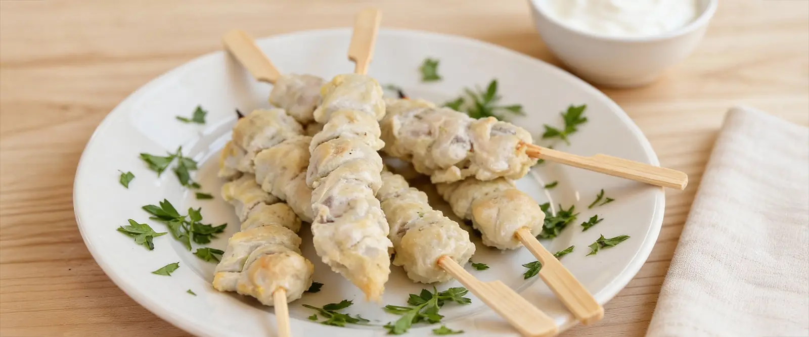 Hähnchenspieße mit Zitronen-Joghurt-Marinade