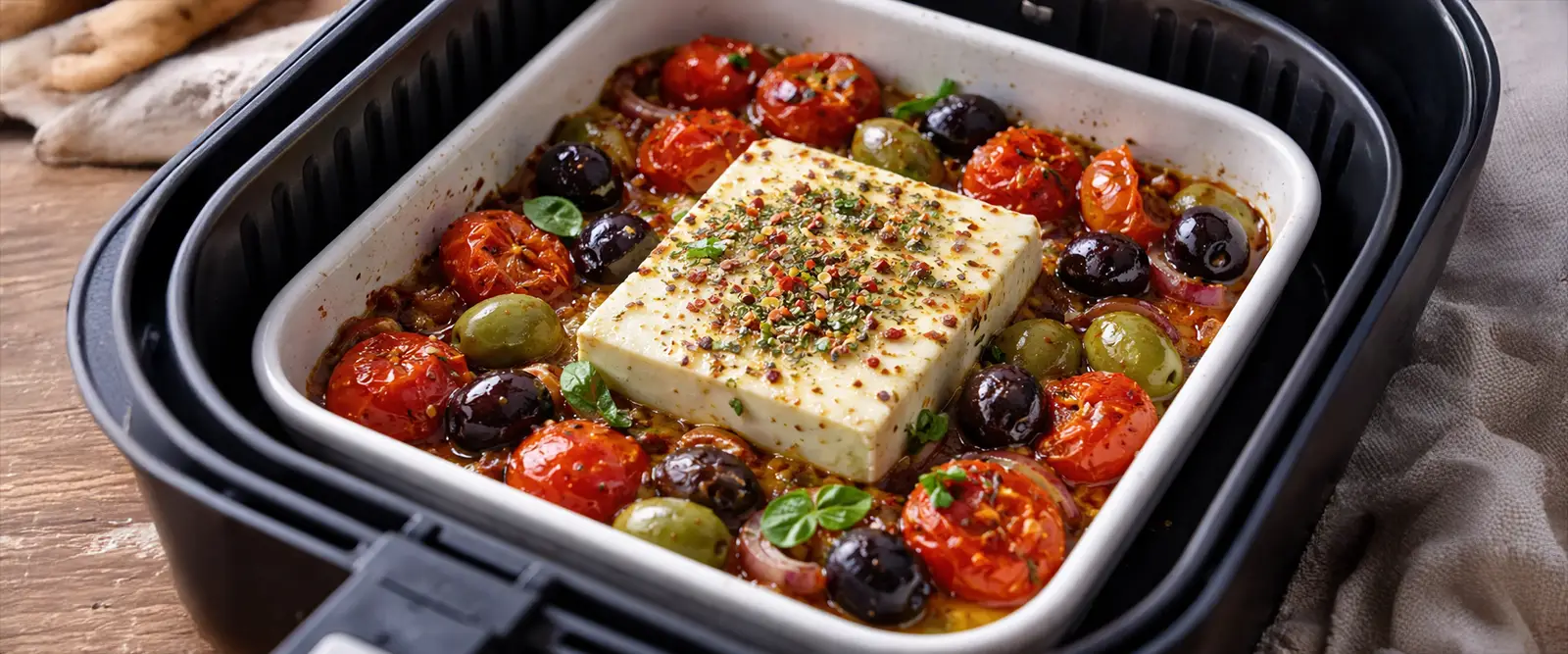 Ofenfeta mit Tomaten &amp; Oliven