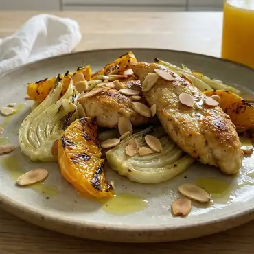 Orangen-Fenchel-Hähnchen mit Mandeln