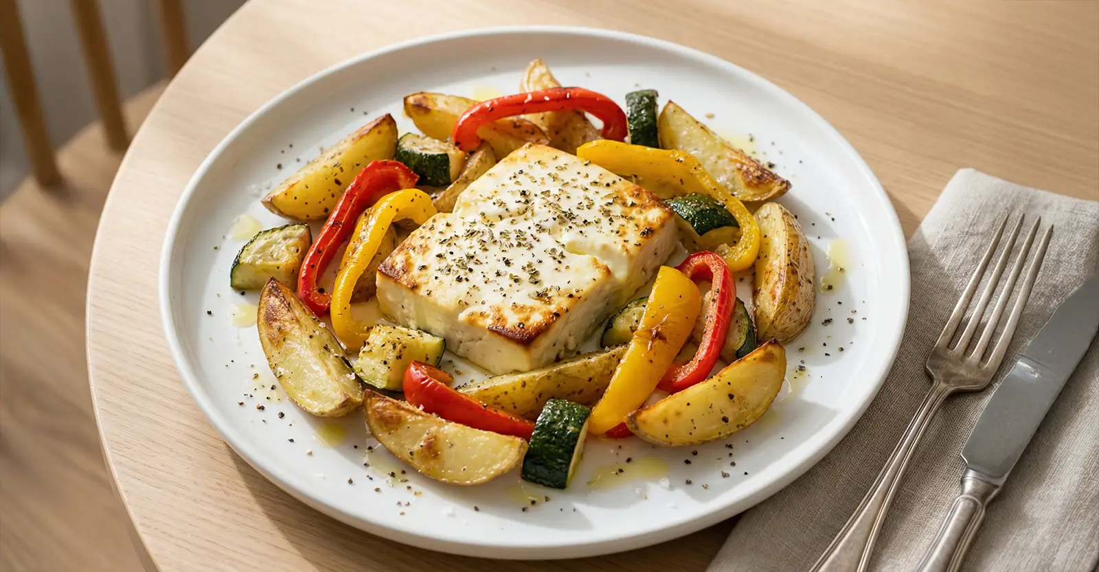 Ofenfeta mit Kartoffeln &amp; Gemüse