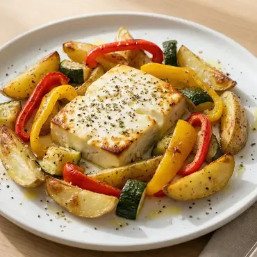 Ofenfeta mit Kartoffeln &amp; Gemüse