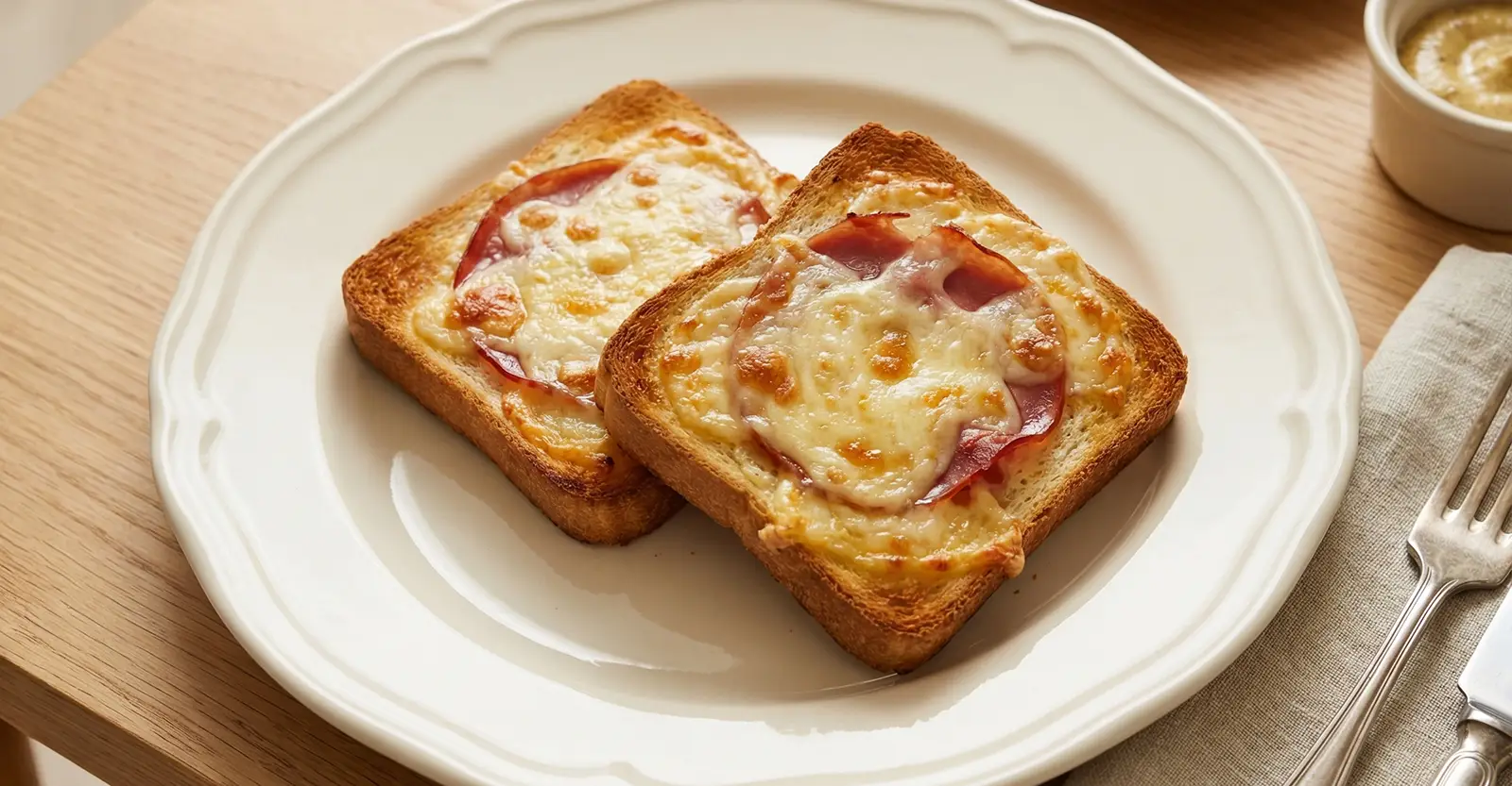 Schinken-Käse-Toast mit Senfnote