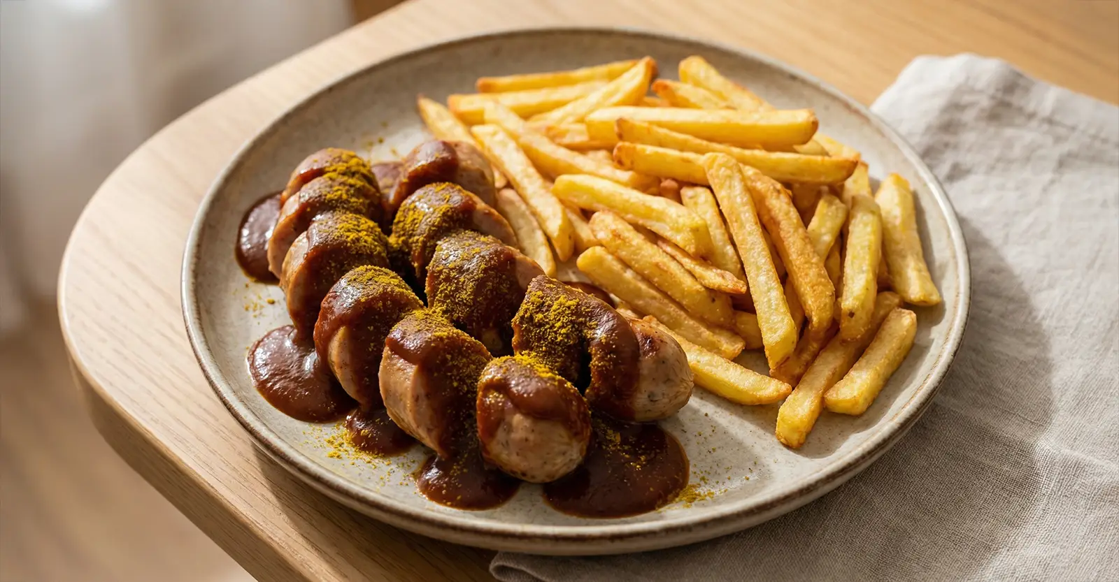Currywurst mit Pommes
