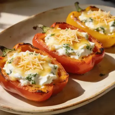 Gefüllte Paprika mit Frischkäse &amp; Kräutern