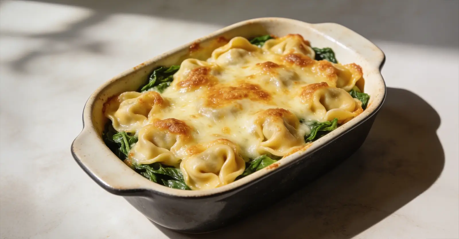 Tortellini-Auflauf mit Spinat &amp; Käse