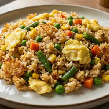 Herzhafte Reispfanne mit Gemüse &amp; Ei