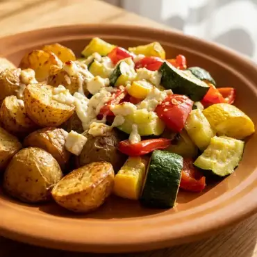 Kartoffel-Gemüse-Pfanne mit Feta