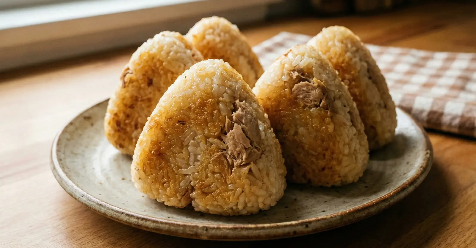 Knusprige Onigiri mit Thunfisch-Füllung