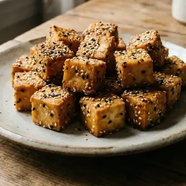 Knusprige Tofu-Würfel mit Sesam