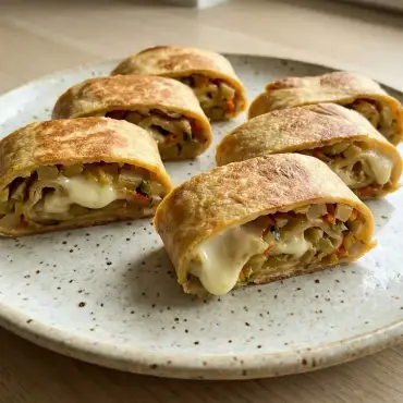 Knusprige Wrap-Röllchen mit Gemüse &amp; Käse