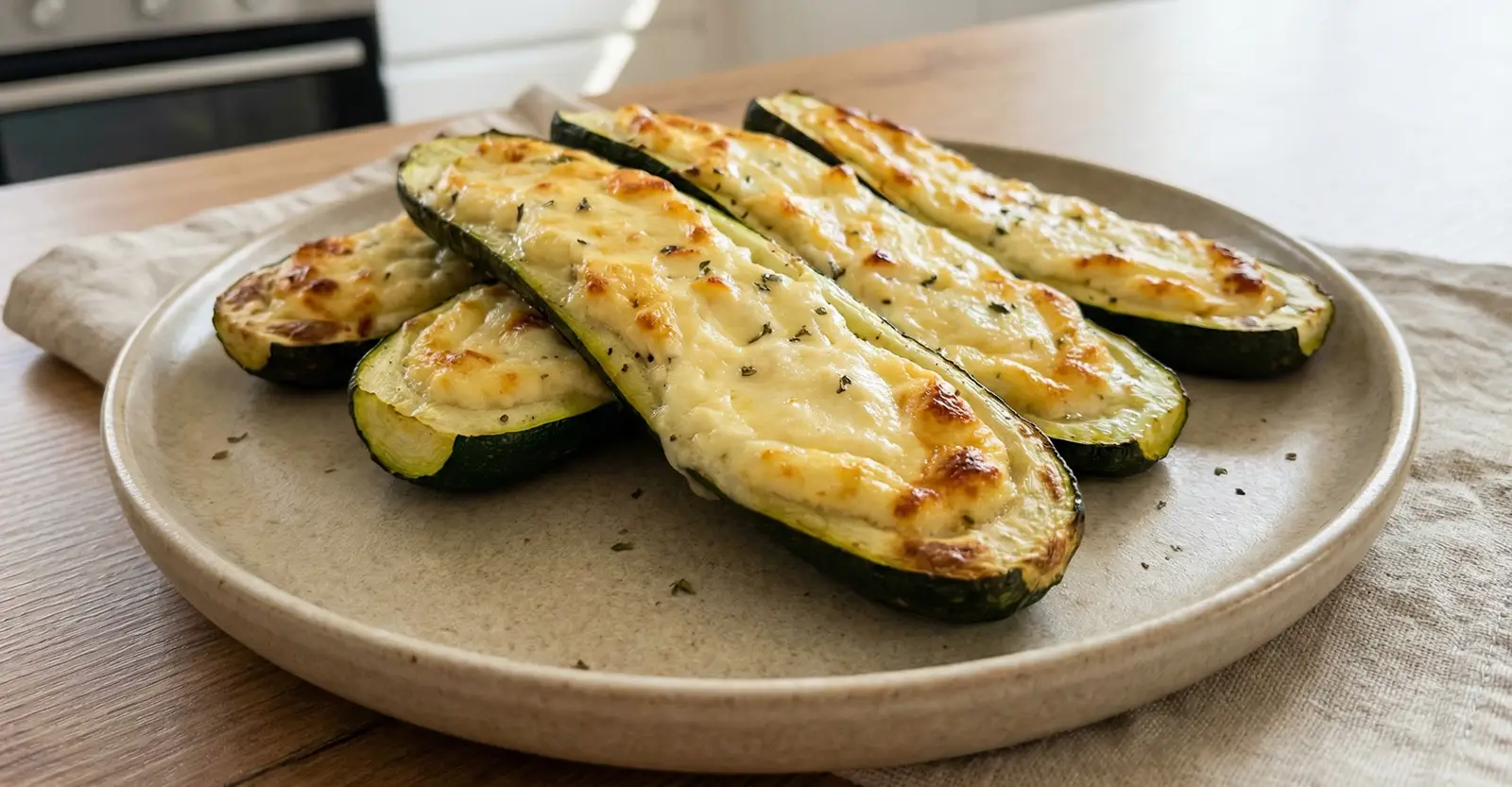 Gefüllte Zucchini mit Ricotta &amp; Kräutern