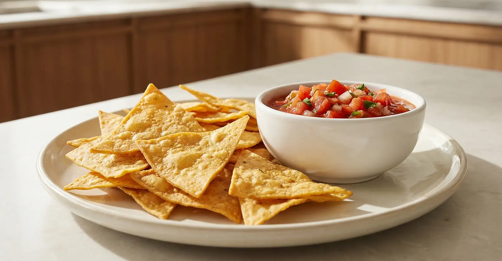 Knusprige Tortilla-Chips mit Salsa