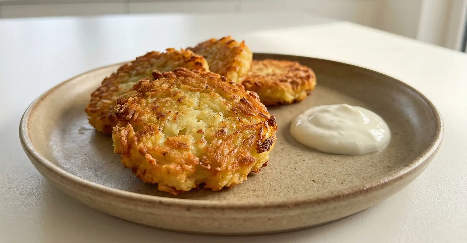 Knusprige Kartoffelrösti mit Joghurt-Dip