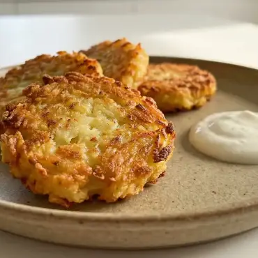 Knusprige Kartoffelrösti mit Joghurt-Dip