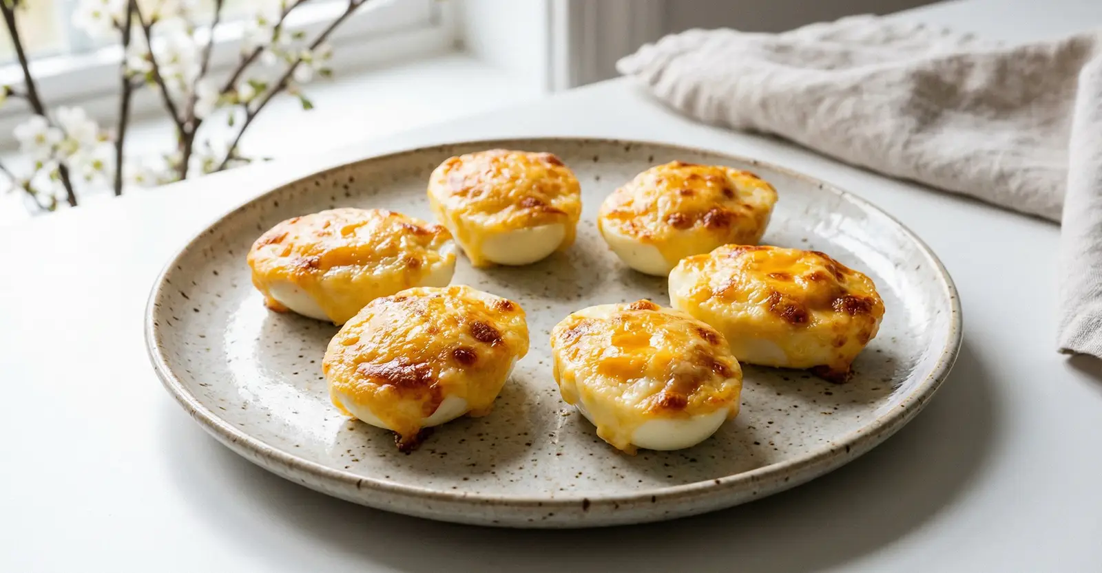 Knusprige Ei-Hälften mit Käsekruste