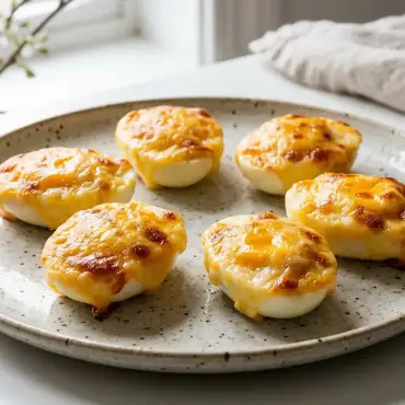 Knusprige Ei-Hälften mit Käsekruste